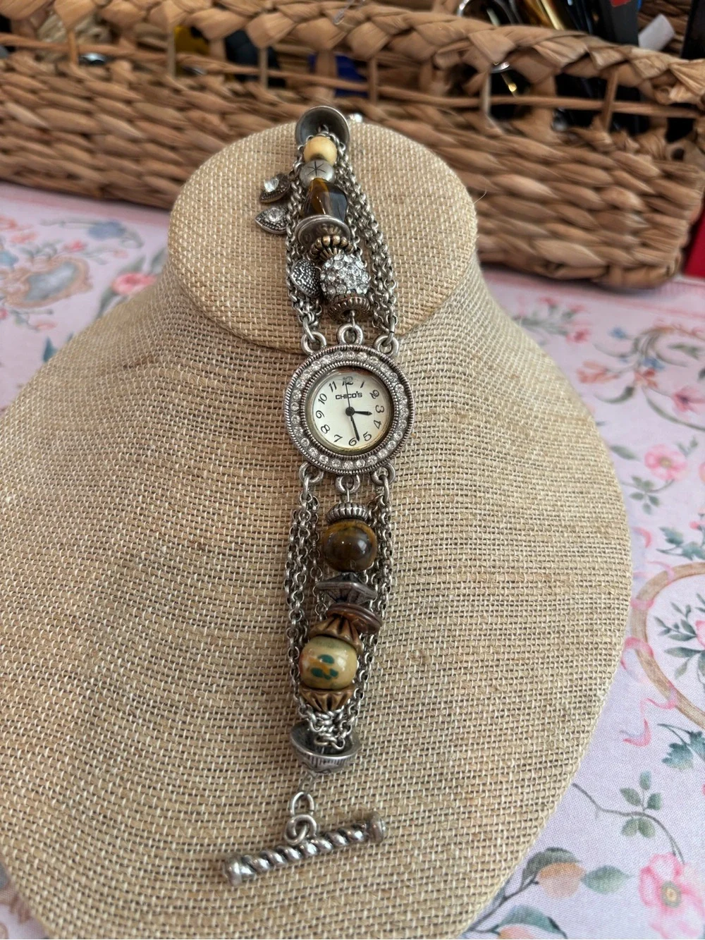 Beaded Silver-Tone Women's Bracelet Watch - Chico's